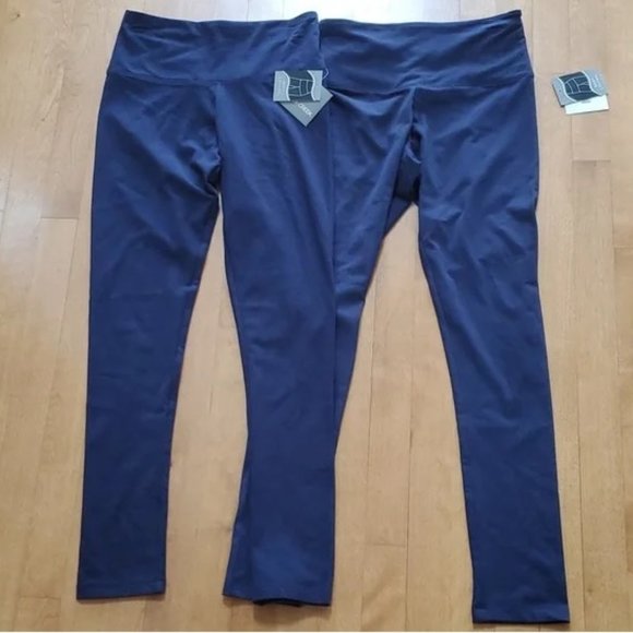 Lot of 2 pairs Womens Falls Creek Navy Blue Leggings Size Small Wide Waist NWT - Picture 1 of 3